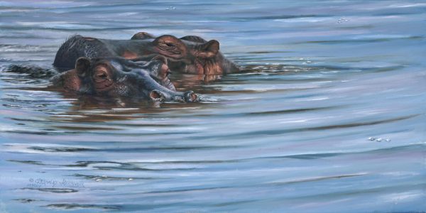 10 or 20 Hippos -10x20 Acrylic